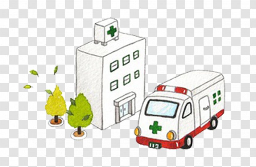 Hospital First Aid - Technology - Cartoon Ambulance Transparent PNG