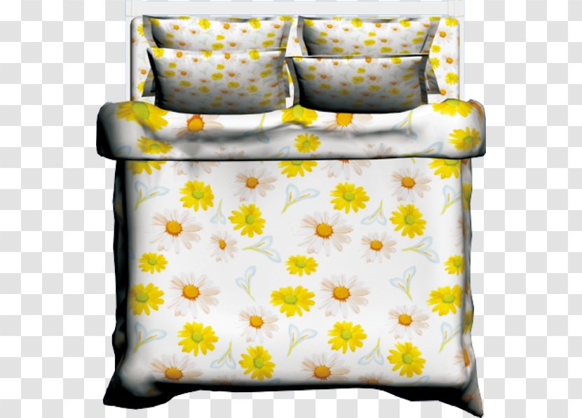 Bed Cushion Furniture - Material - Yellow Flower Transparent PNG