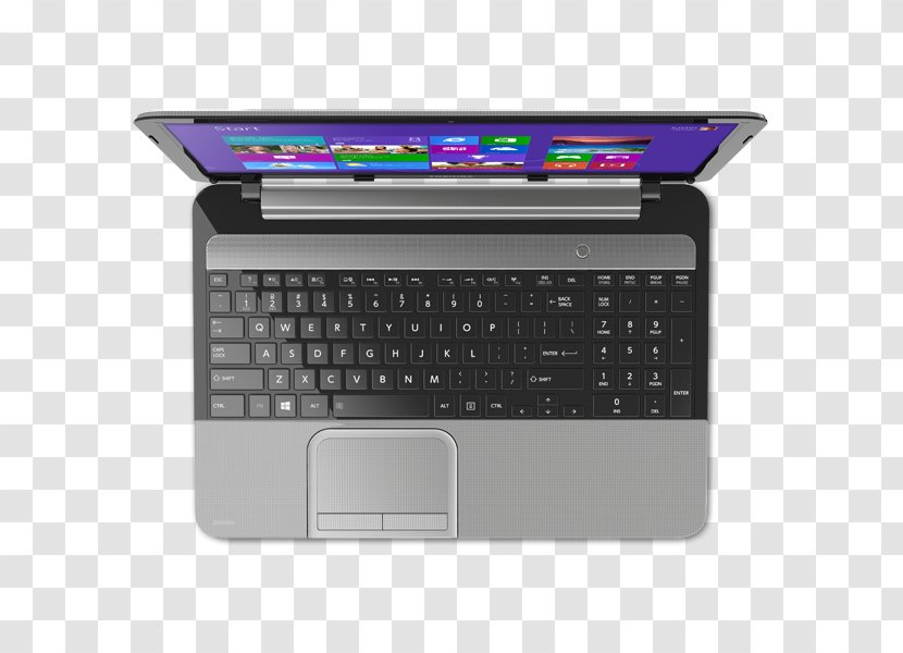 Netbook Laptop Intel Computer Keyboard Toshiba Satellite - Electronic Device Transparent PNG