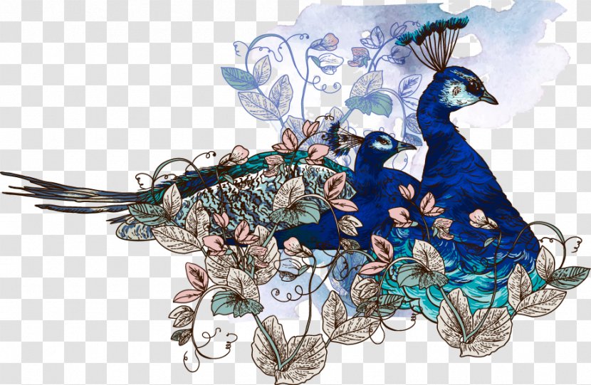 Bird Paper Peafowl Illustration - Color - Beautiful Watercolor Peacock Transparent PNG