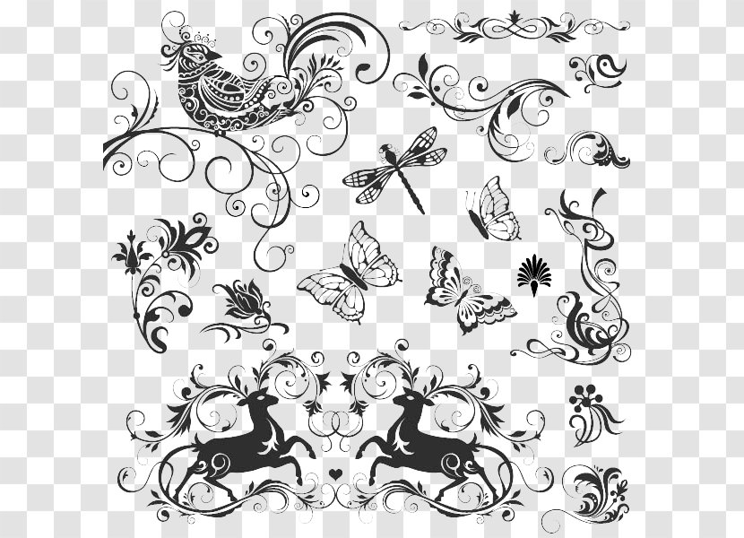 Calligraphy Royalty-free Illustration - Drawing - Insect Vector Pattern Transparent PNG