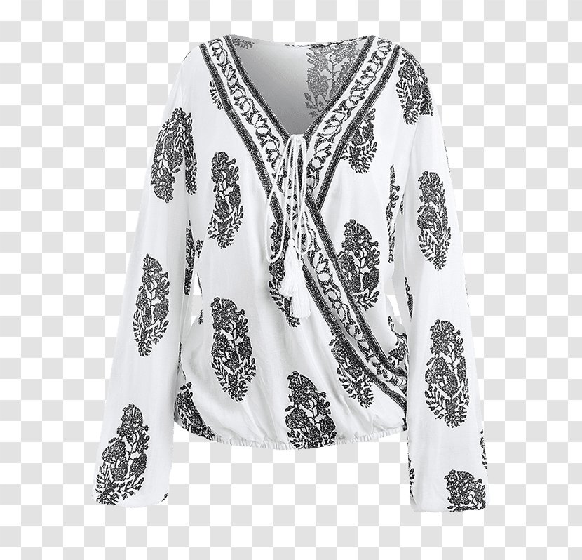 Sleeve T-shirt Blouse Clothing - Neck - Wraps Transparent PNG
