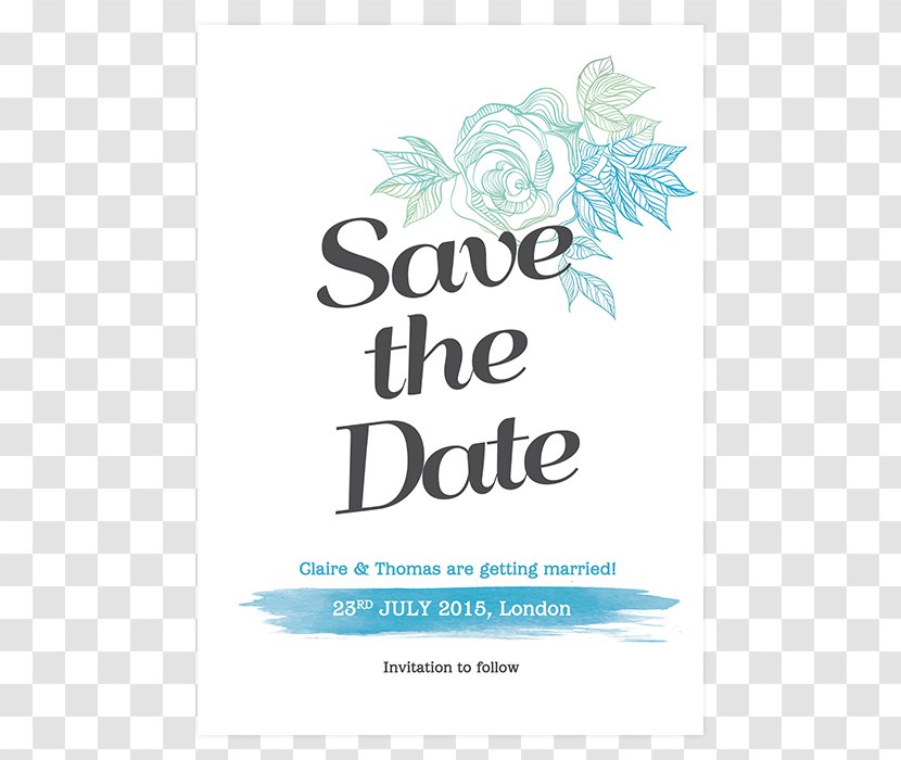 Text Floral Design Convite Save The Date - Marriage - Wedding Invitation Transparent PNG