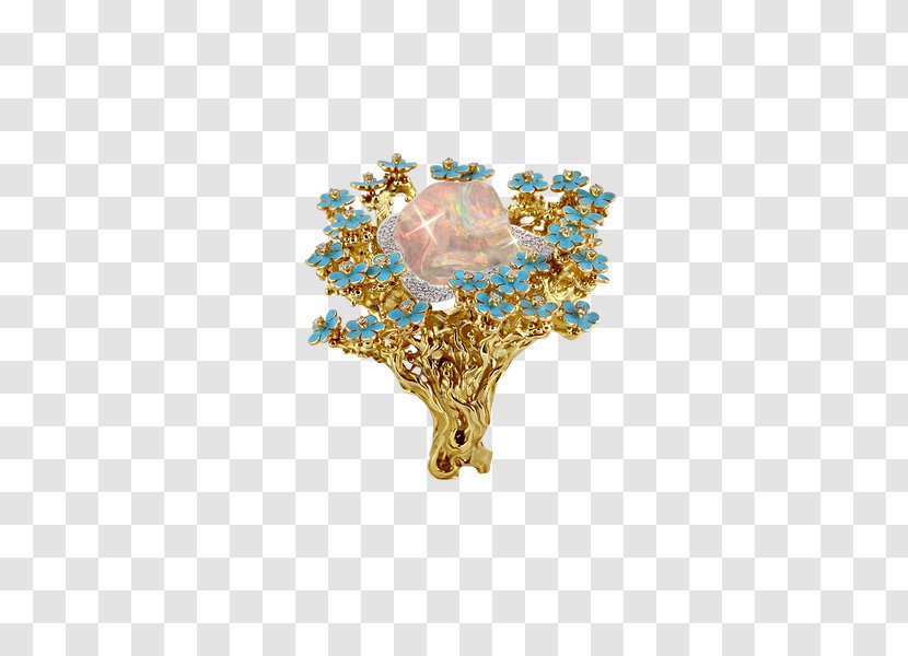 Brooch Gemstone Body Jewellery Human - Watercolor - Yellow Forget Me Nots Transparent PNG