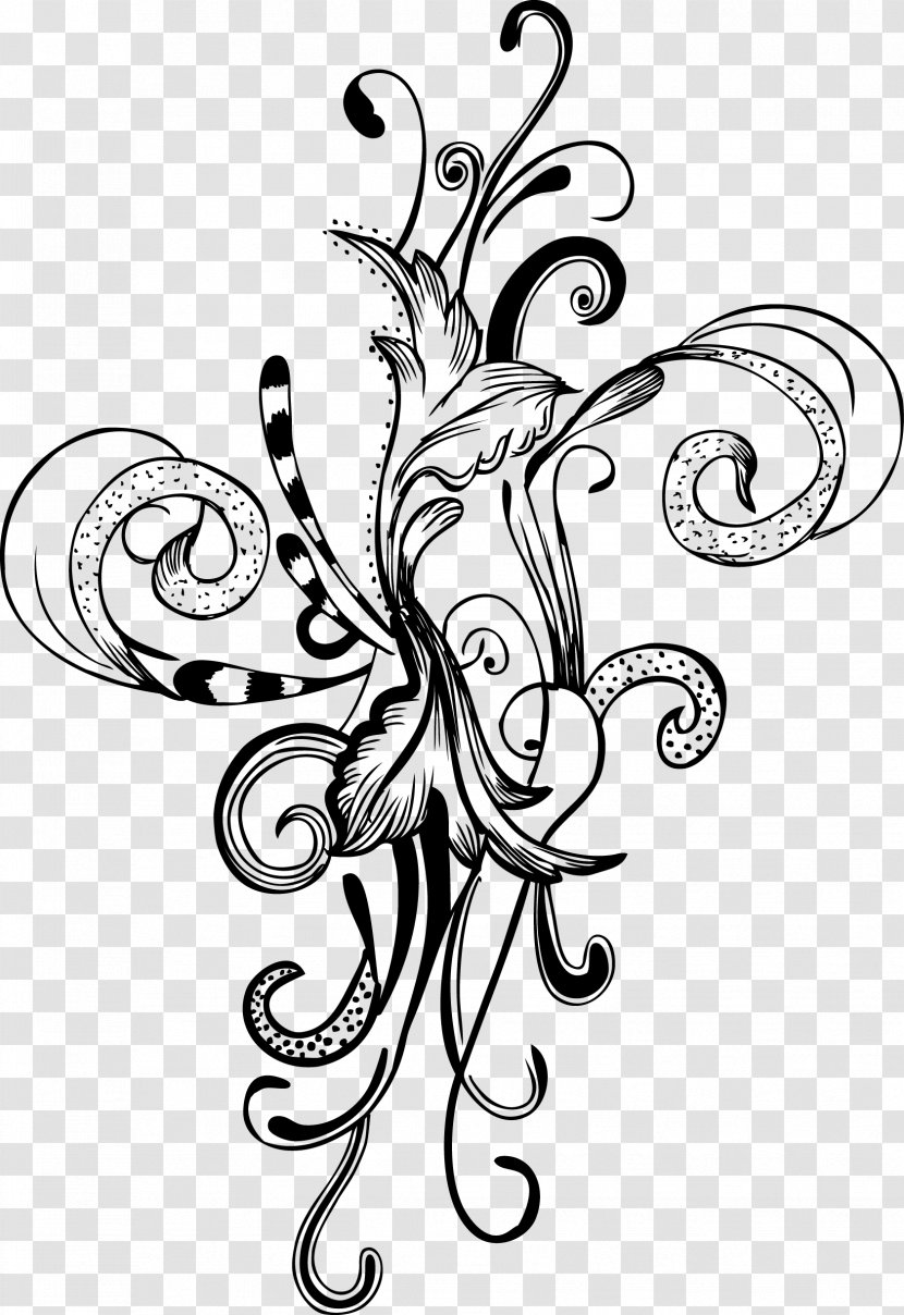 Flower Brush Drawing - Floral Design - Swirls Transparent PNG
