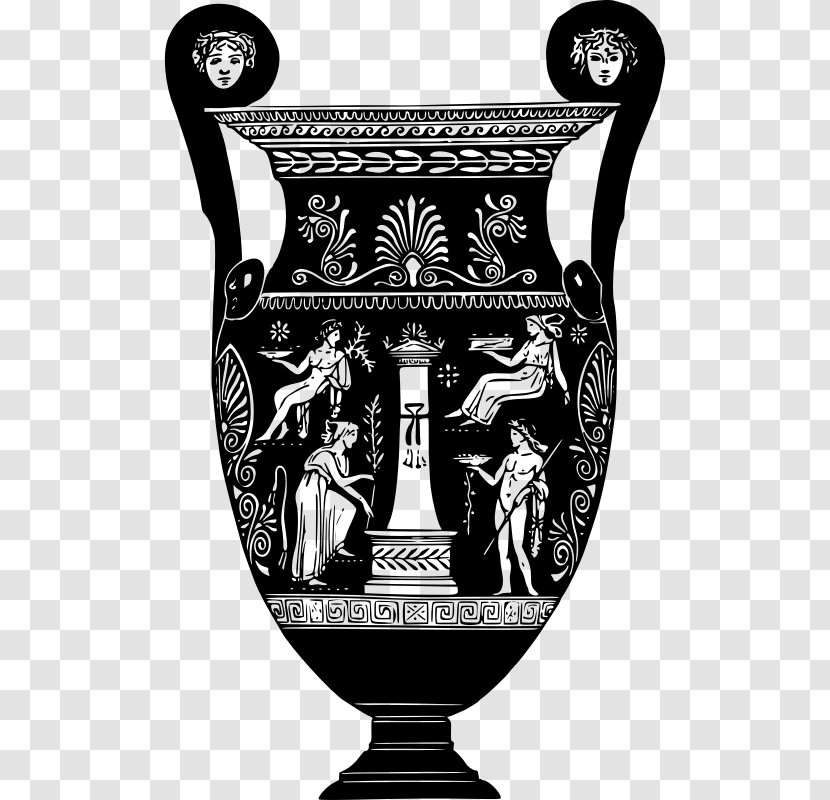 Pottery Of Ancient Greece History Etruscan Civilization Clip Art - Monochrome - Greek Tourism Transparent PNG