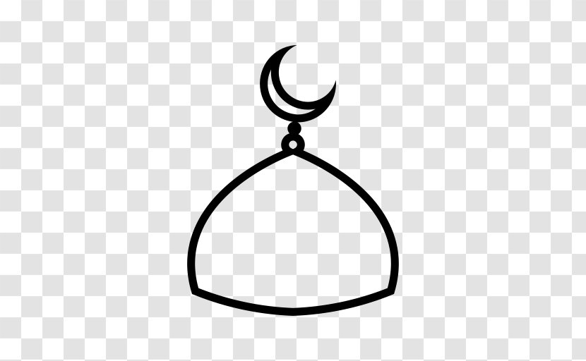 Mosque Building Dome Clip Art - Black And White - Islamic Ramadhan Transparent PNG