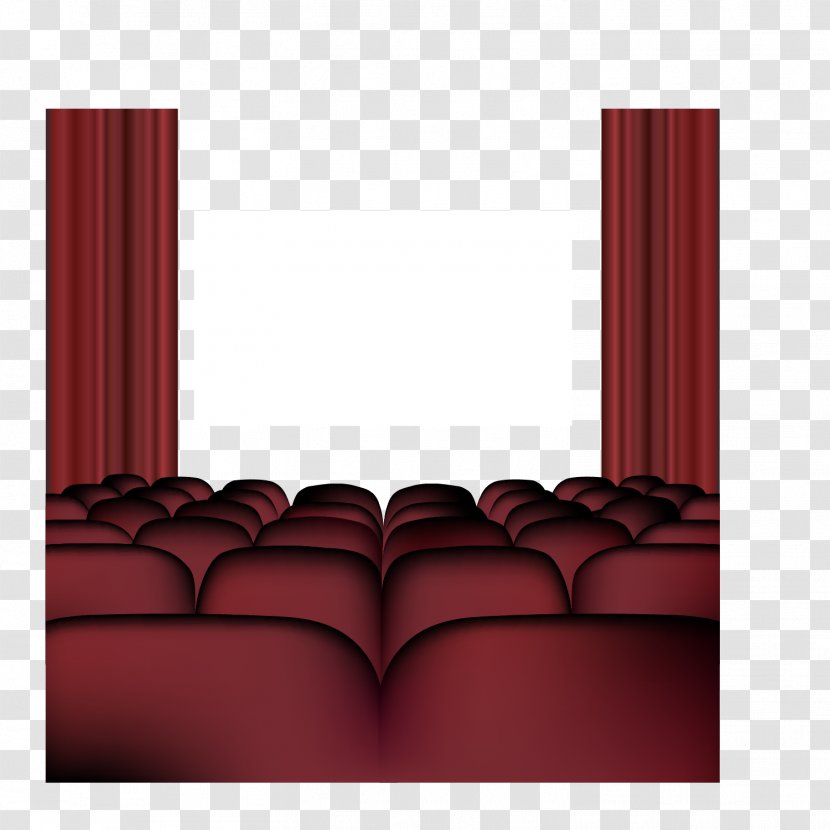 Red Seat - Rectangle - Black And Theater Vector Material Transparent PNG