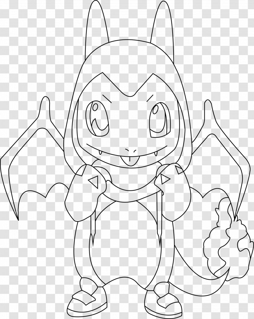 Line Art Drawing Charmander Squirtle Charizard - Mammal - Pokemon Transparent PNG