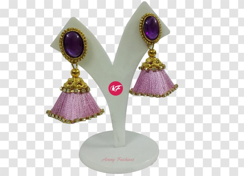 Earring Silk Yarn Blue Pink - Thread Jewellery Transparent PNG