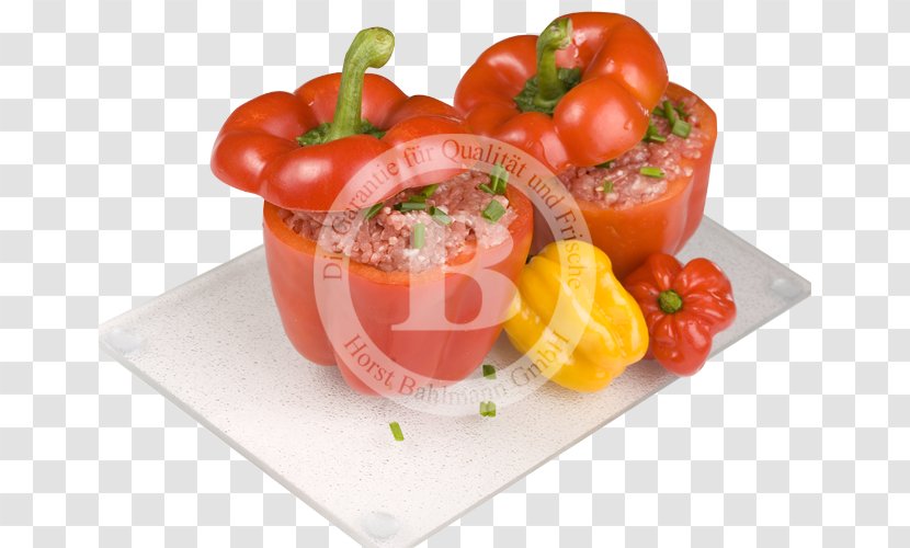 Bell Pepper Vegetarian Cuisine Food Paprika Garnish - Potato And Tomato Genus Transparent PNG