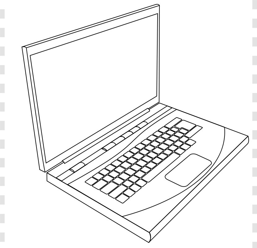 Laptop Line Art Clip - Computer - Smart Cliparts Transparent PNG