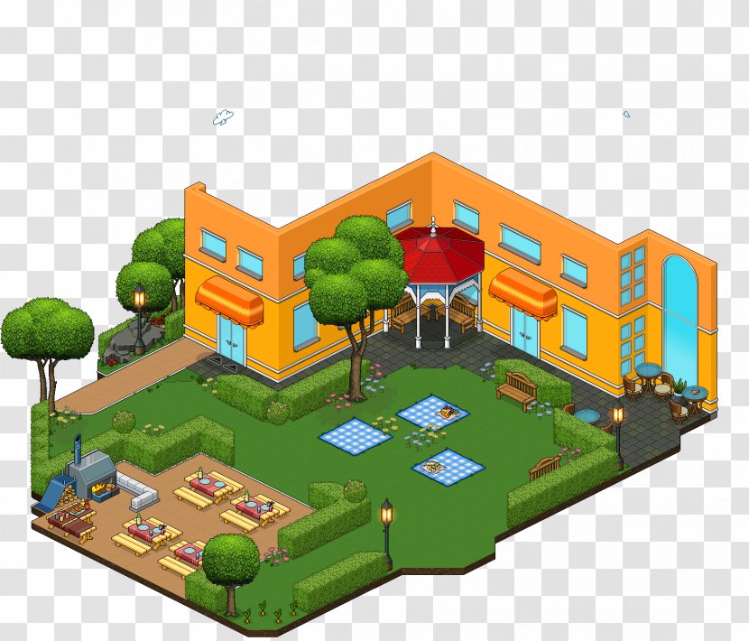 Habbo Picnic Room Playground Public Space - Garden - Bg Transparent PNG