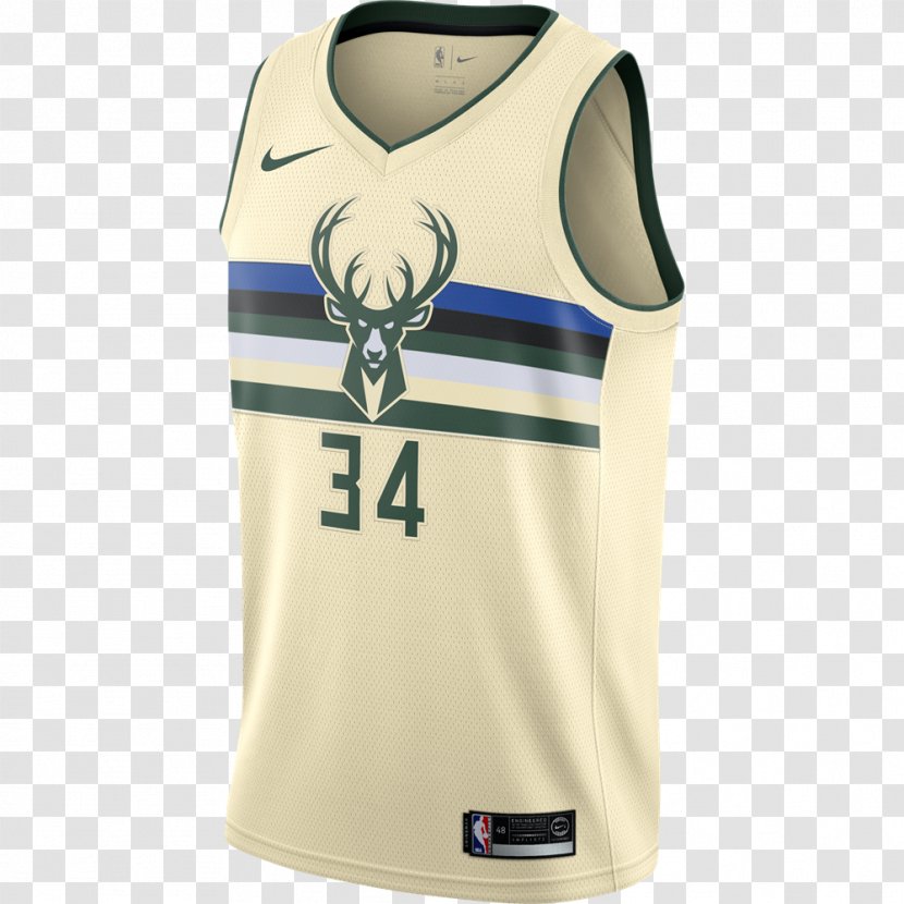 Milwaukee Bucks Jersey T-shirt NBA Nike - White Transparent PNG