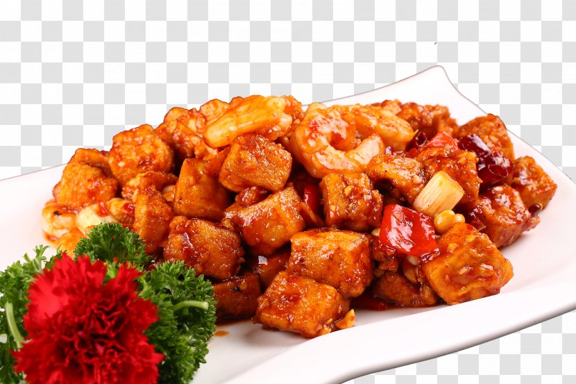 Kung Pao Chicken Chinese Cuisine Caridea Tofu - Animal Source Foods - Shrimp Transparent PNG