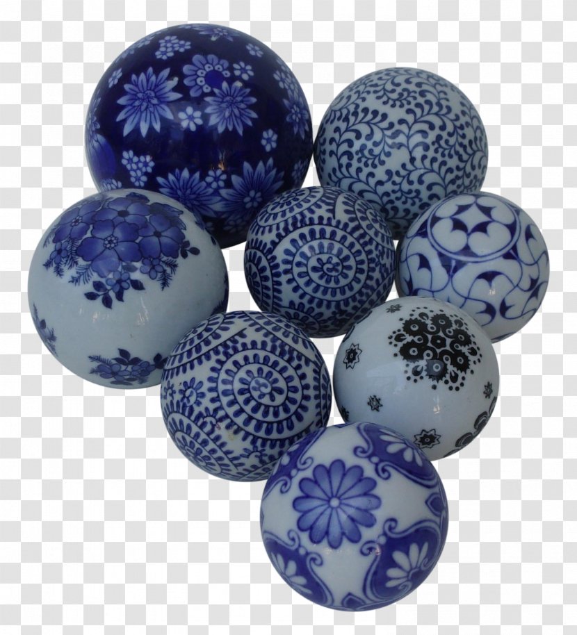 Blue And White Pottery Sphere Porcelain Transparent PNG