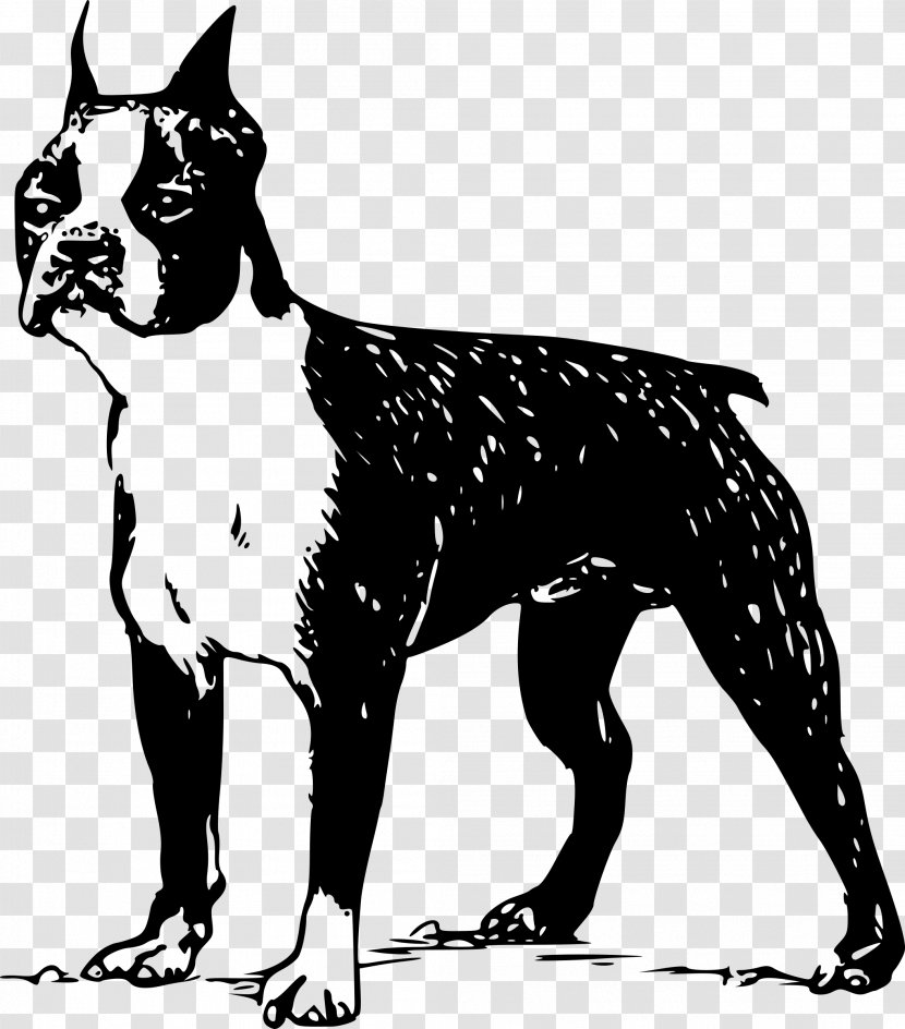 Boston Terrier Bull Cairn Scottish Clip Art - Monochrome Transparent PNG