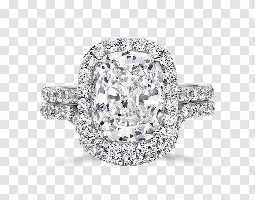 Engagement Ring Wedding Diamond Cut Cubic Zirconia - Set Transparent PNG