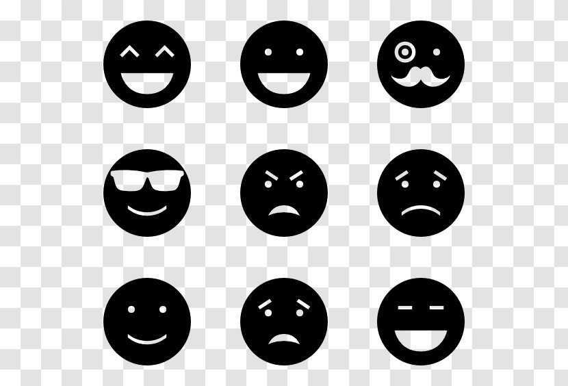 Emoticon Smiley Emoji Clip Art - Black - Facial Expression Transparent PNG