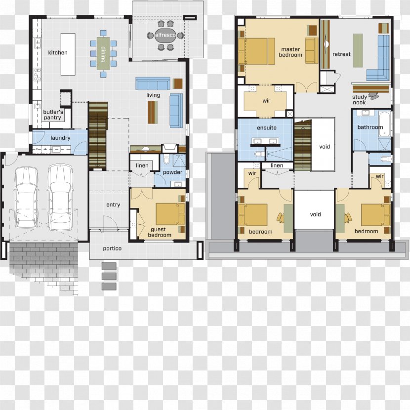 Floor Plan Square Angle - Meter - Double Storey Building Transparent PNG