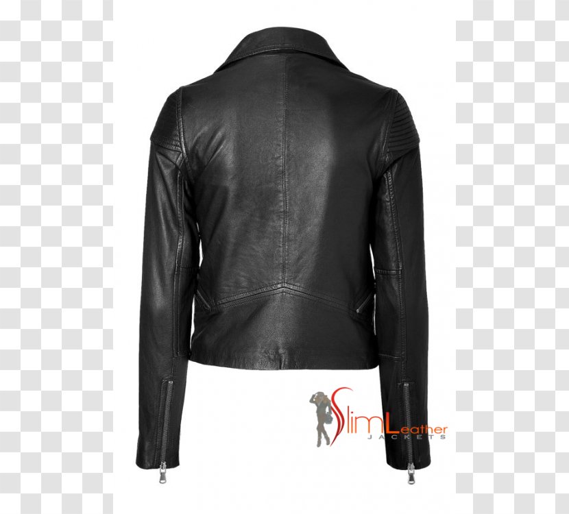 Leather Jacket Material Black M - Back Transparent PNG