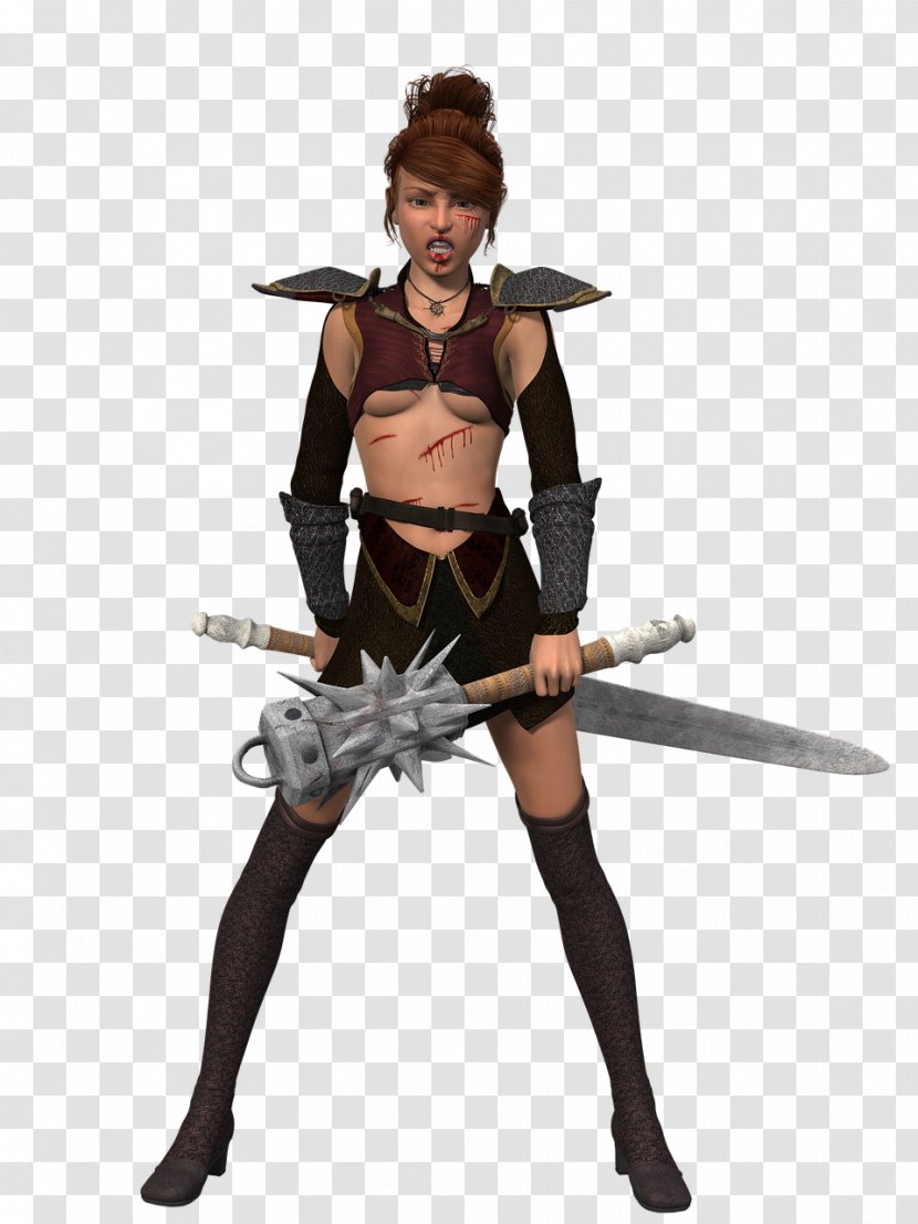 Sword Woman Warrior Drawing - Hero Transparent PNG