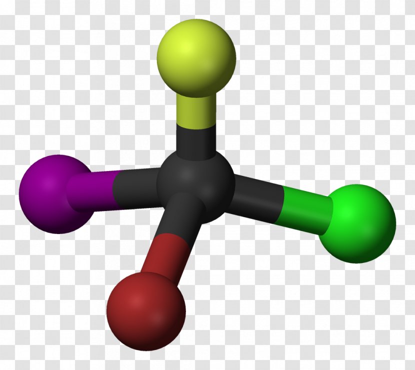 Ball-and-stick Model Bromochlorofluoroiodomethane Chlorine Haloalkane Aerosol Spray Transparent PNG