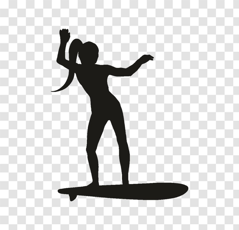 Silhouette Surfing Decal Female Transparent PNG