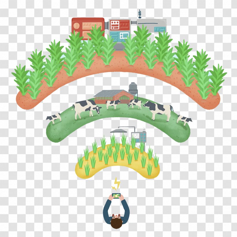 Fourth Industrial Revolution Agriculture Farm Internet Of Things Crop - Illustration - Cow Transparent PNG