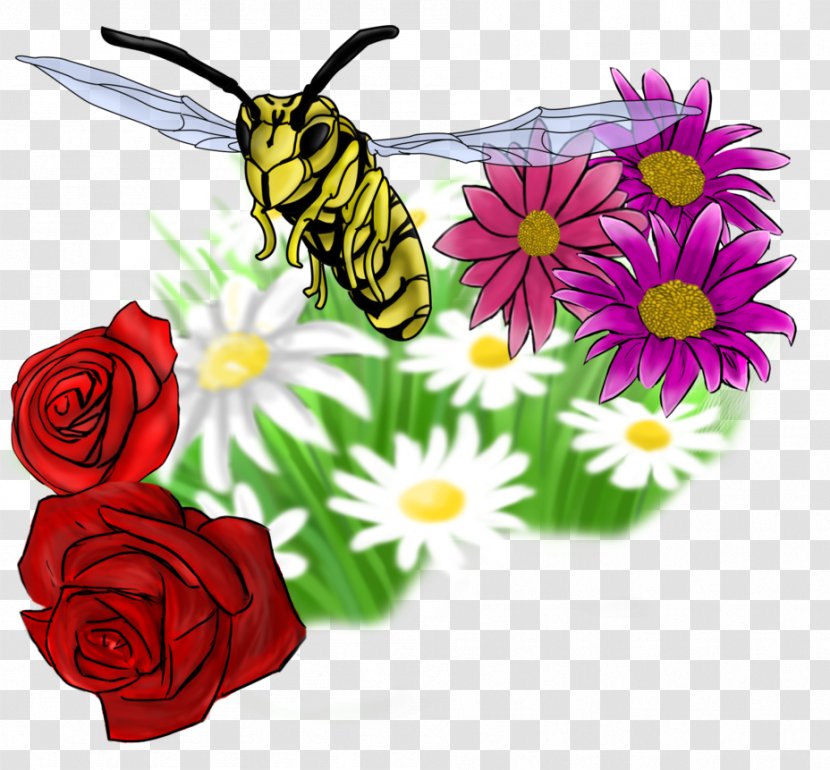 Insect Butterfly Flower Bee Pollinator - Wasp Transparent PNG