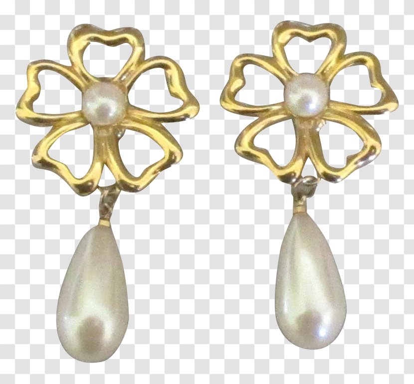Imitation Pearl Earring Body Jewellery 1960s - Jewelry - Flower Earrings Transparent PNG