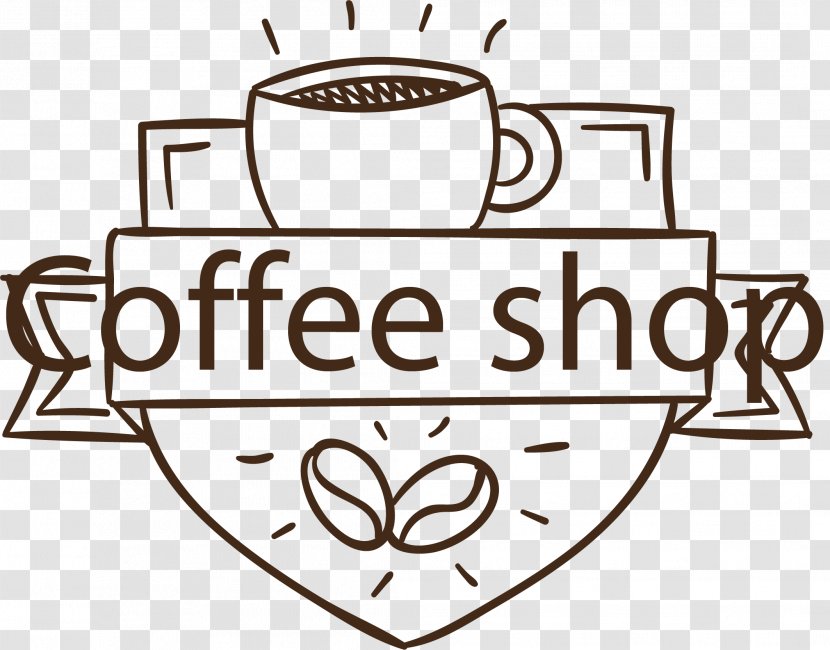 Coffee Shop Label Vector - Silhouette - Heart Transparent PNG