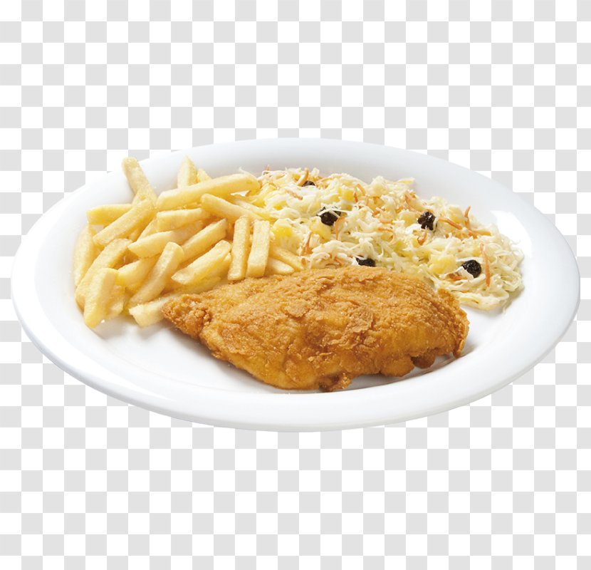 French Fries Full Breakfast European Cuisine Milanesa Fish And Chips - Schnitzel - Junk Food Transparent PNG