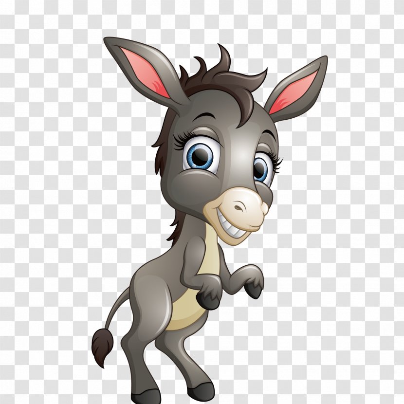 Euclidean Vector Alphabet Illustration - Tail - Standing Donkey Transparent PNG