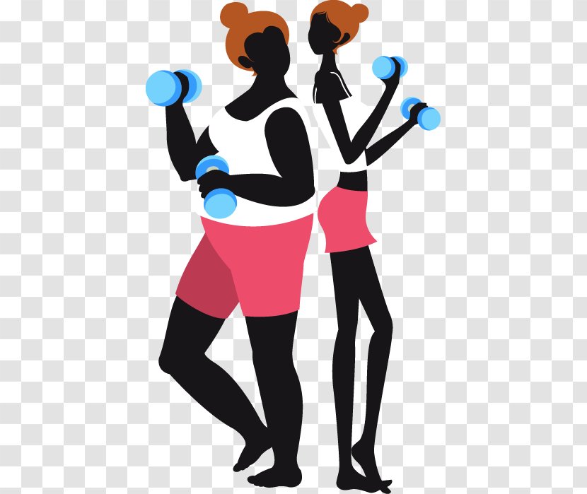 Obesity Weight Loss - Frame - Take Dumbbell Fat Woman And Thin Transparent PNG