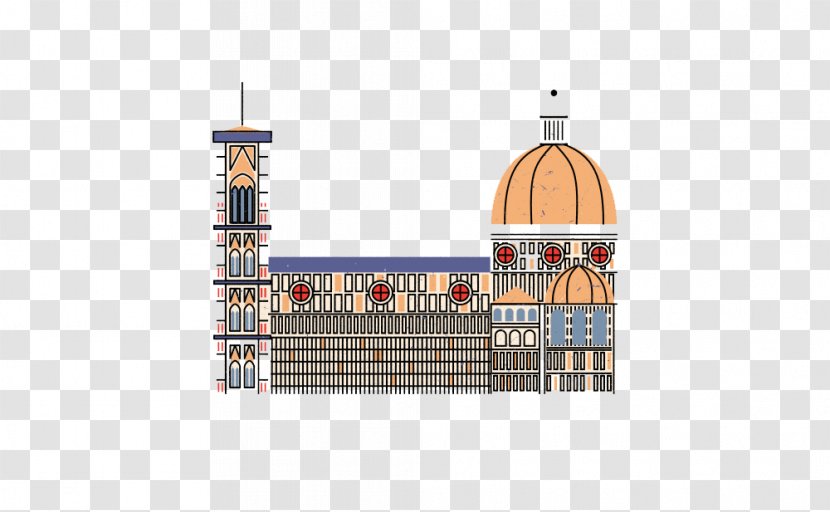 Florence Graphic Design Animation Illustration - Creative Flat Castle Building Transparent PNG