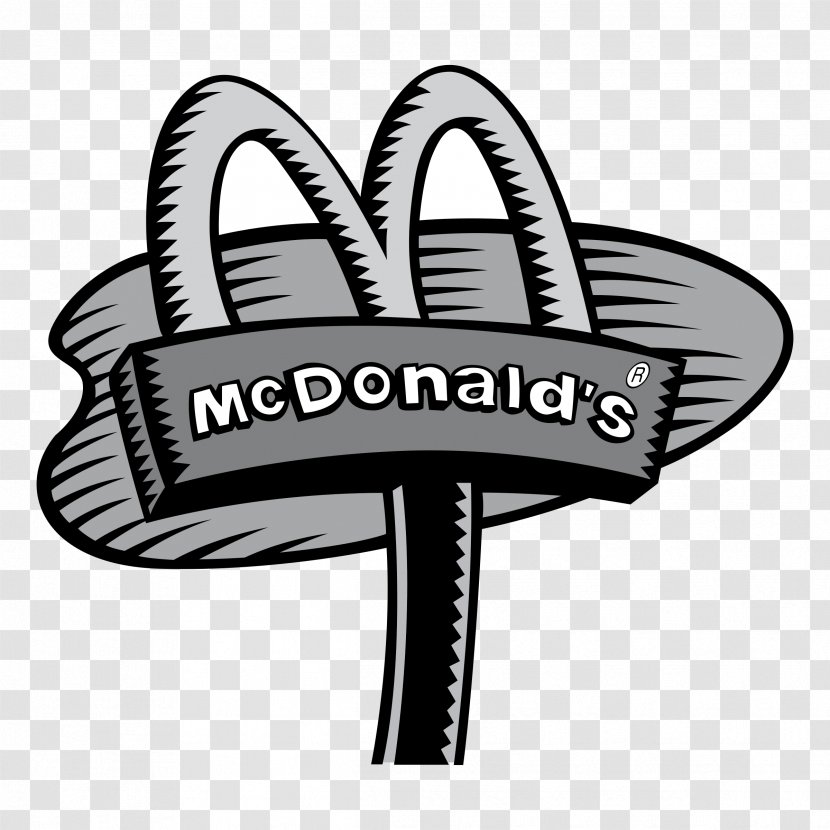 Logo Hamburger McDonald's French Fries Big Mac - Black And White - Mcdonalds Transparent PNG