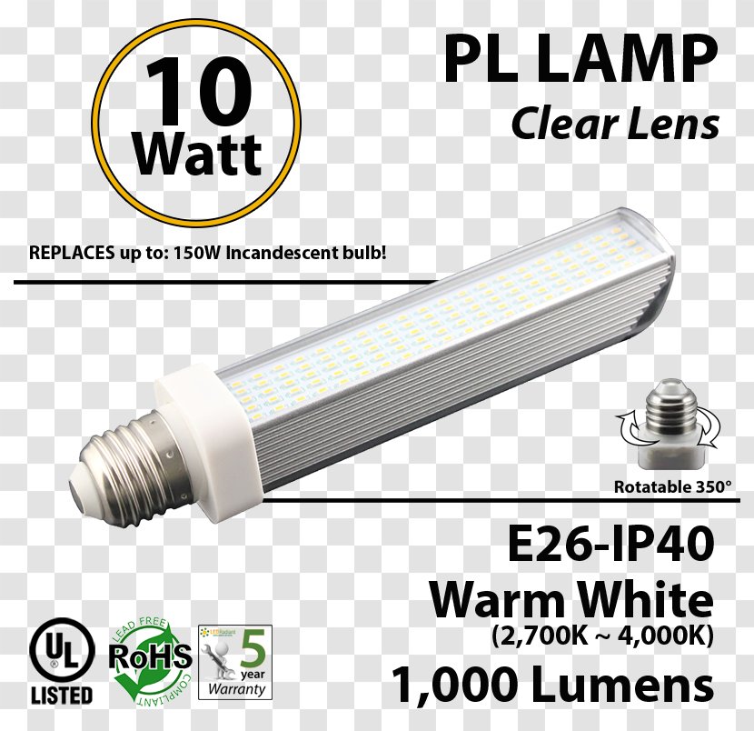 LED Lamp Lighting Edison Screw Product Design - Ul - Luminous Efficiency Transparent PNG