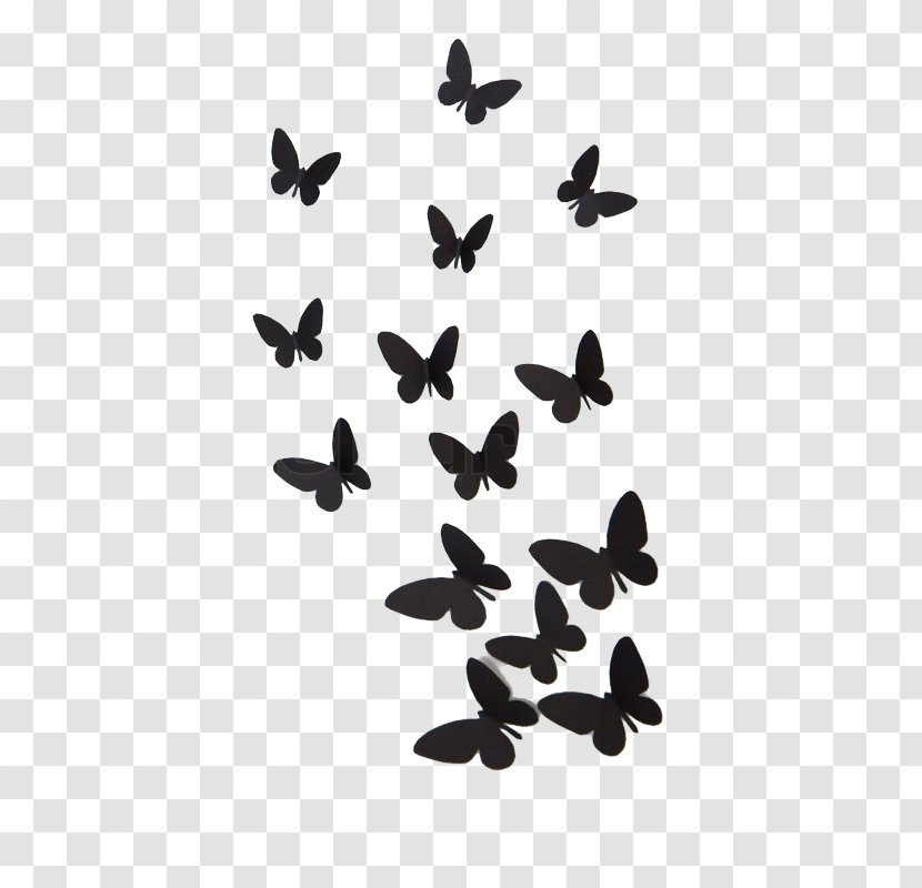 Butterfly Desktop Wallpaper Black And White Stencil - Animal Transparent PNG