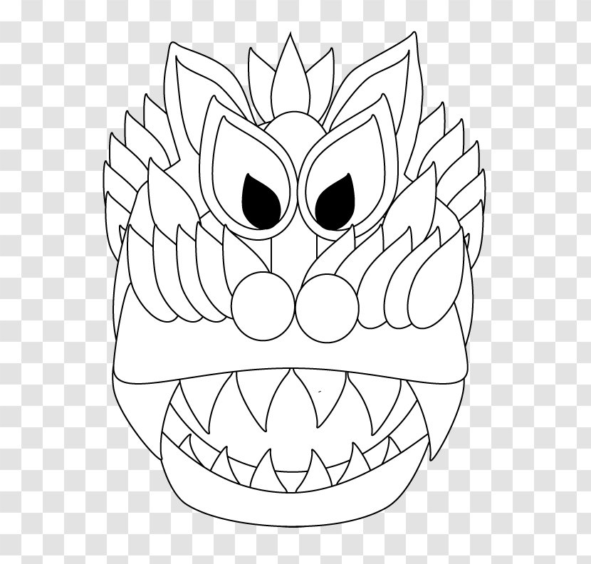 Chinese New Year Paper Lantern Coloring Book Line Art - Drawing Transparent PNG