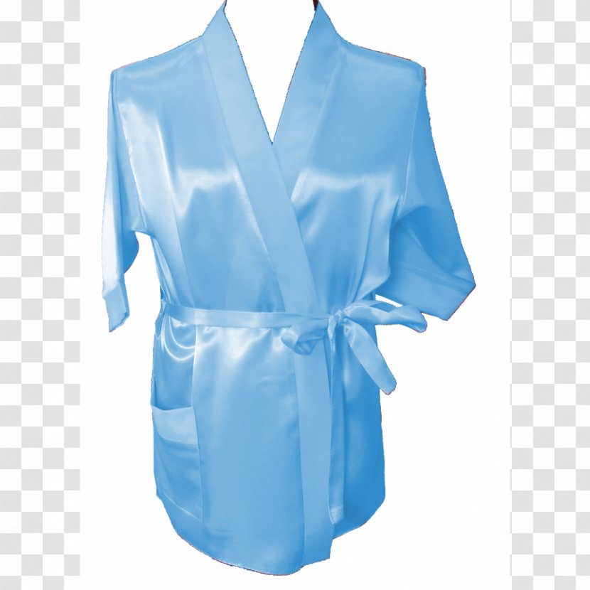 Bathrobe Sleeve Dress Gown - Blue - Silk Satin Transparent PNG