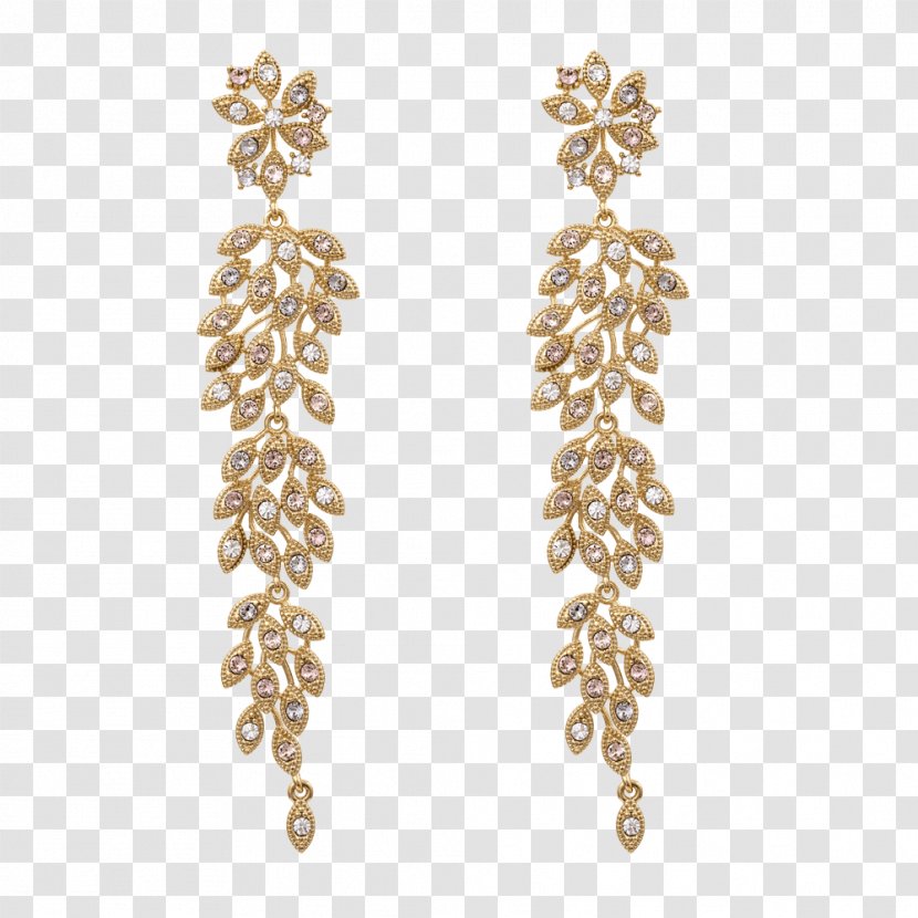 Earring Jewellery Necklace Swarovski AG Crystal - Gold Laurel Transparent PNG
