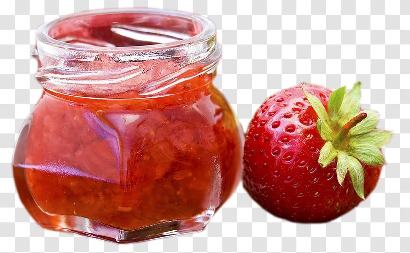 Strawberry Food Jar Jam - Natural Foods Transparent PNG