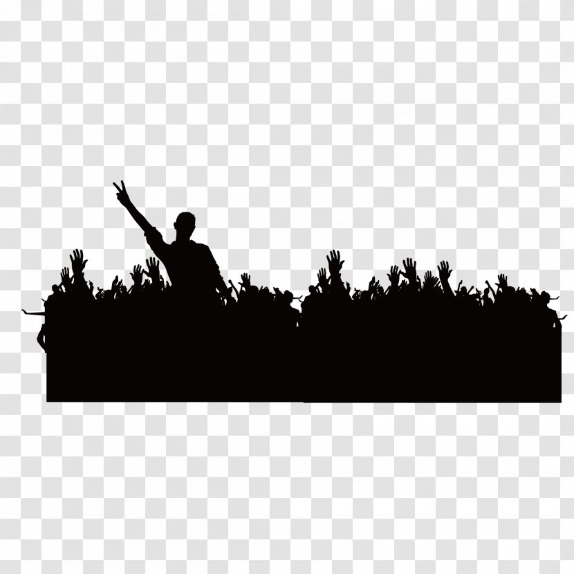 Silhouette Template - Black - Carnival Crowd Transparent PNG