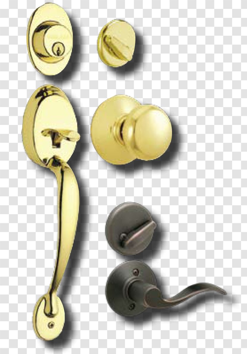 Brass Door Handle Schlage Material - Lock Transparent PNG