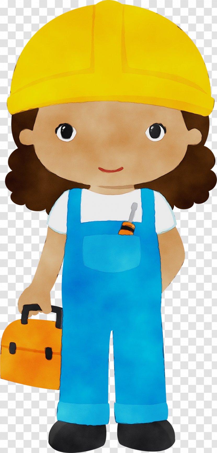 Cartoon Toy Construction Worker Headgear Child - Wet Ink - Play Fictional Character Transparent PNG