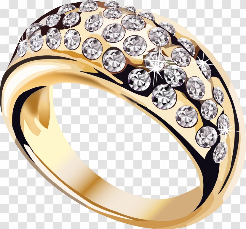 Wedding Ring - Diamond - Gold Metal Transparent PNG