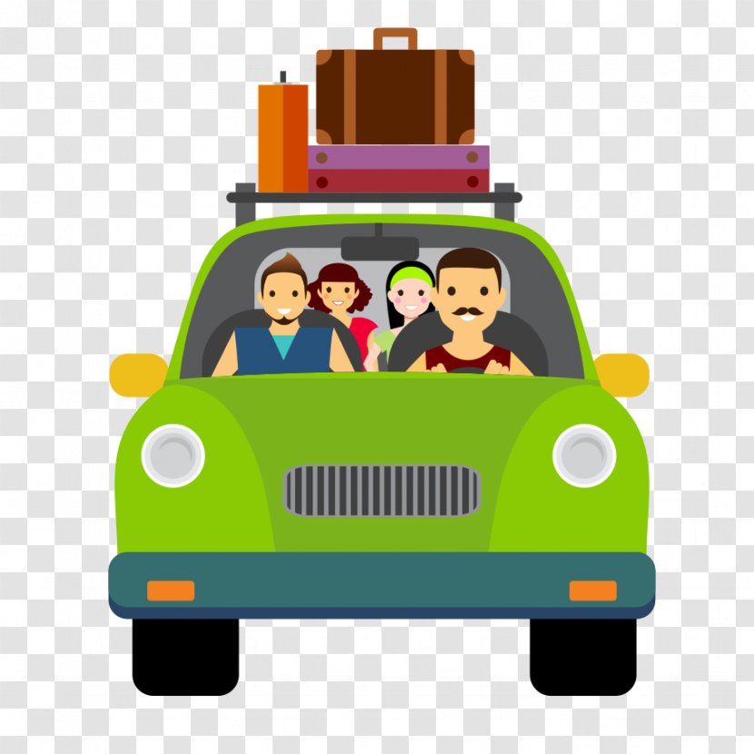 Car Travel Baggage Symbol - Adventure - A Person To Transparent PNG