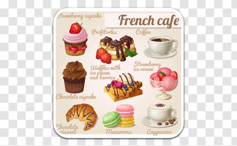 French Cuisine Coffee Ice Cream The Cafe Cupcake Transparent PNG