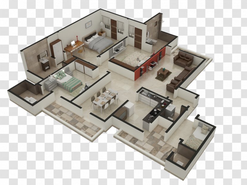 3D Floor Plan Interior Design Services Architecture - Architectural Rendering Transparent PNG